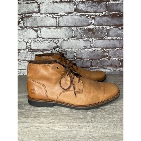Timberland Lafayette Park Brown Leather Chukka Lace Up Boots Men Sz 12M US/46EU